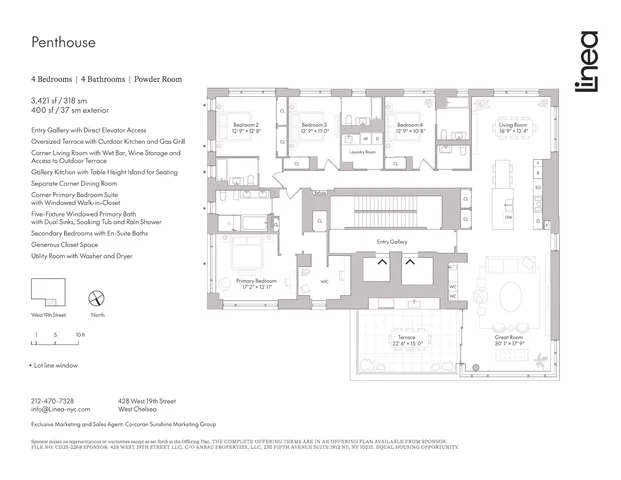 $9,950,000 | 428 West 19th Street, Unit PH | Chelsea