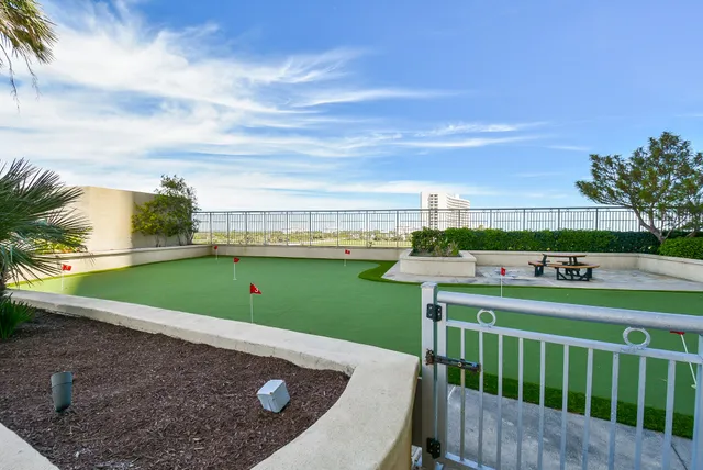 a view of a golf course with a play ground