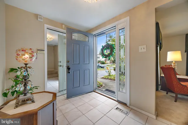 a view of a hallway with entryway