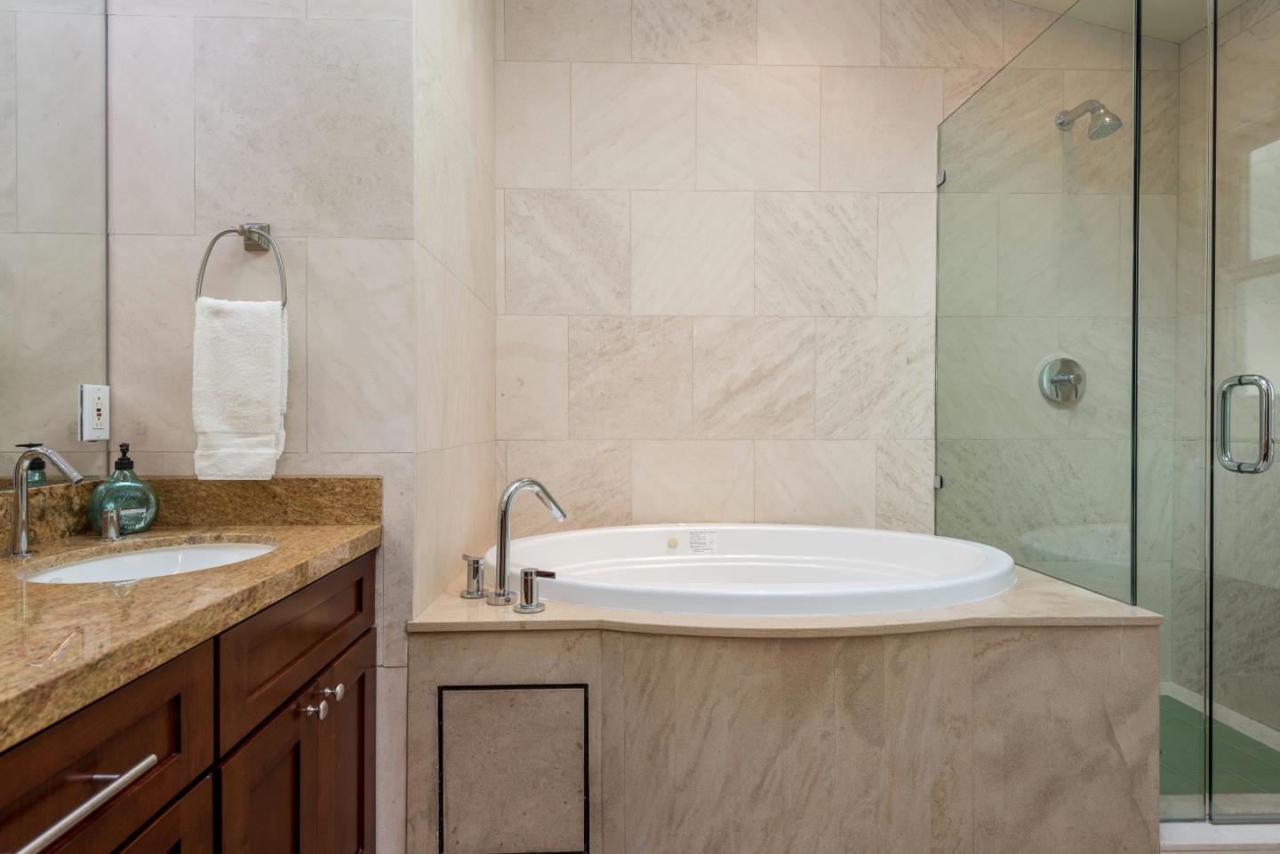 20 Ridgeway Road Hillsborough, CA 94010 - Photo 15 of 31 a bathroom with a sink and a mirror