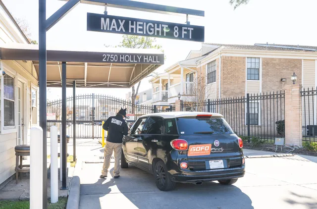 a car parked in front of a building
