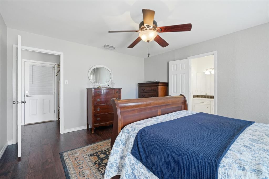 121 Sandy Lane Clyde, TX 79510 - Photo 17 of 30 a bedroom with a large bed and wooden floor