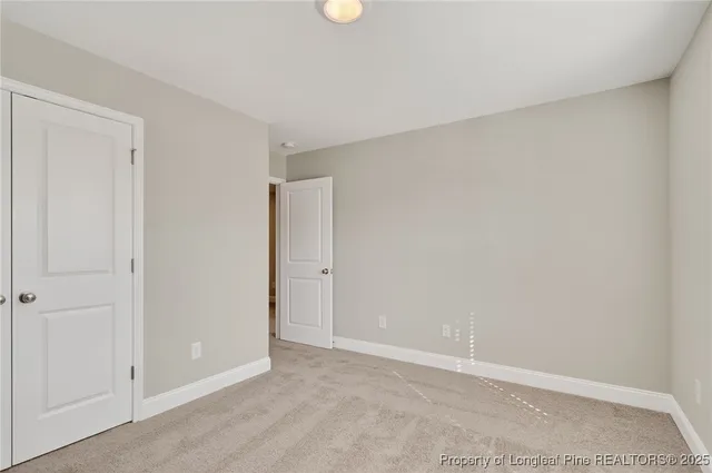 an empty room with closet