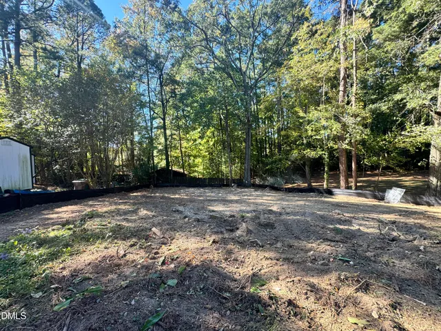 a backyard of a house with lots of green space