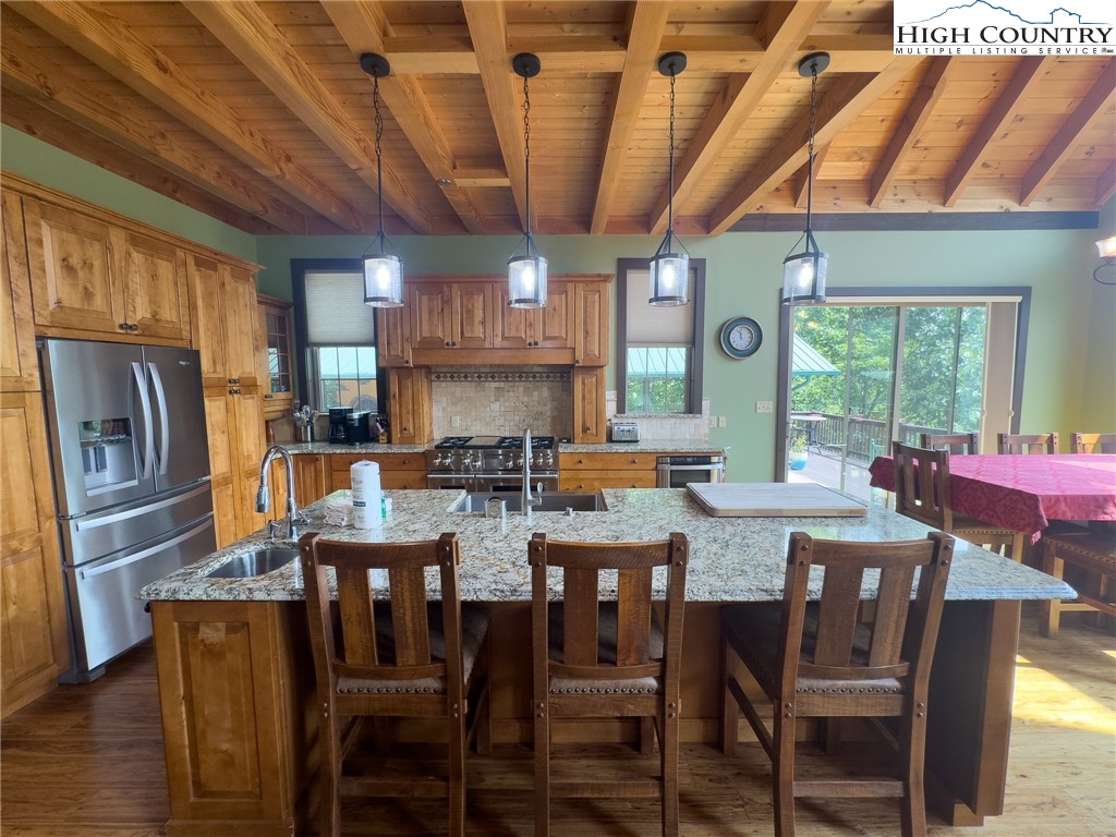 150 Tuscany Ridge Sugar Grove, NC 28679 - Photo 11 of 45 a view of a dining room with furniture window and outside view