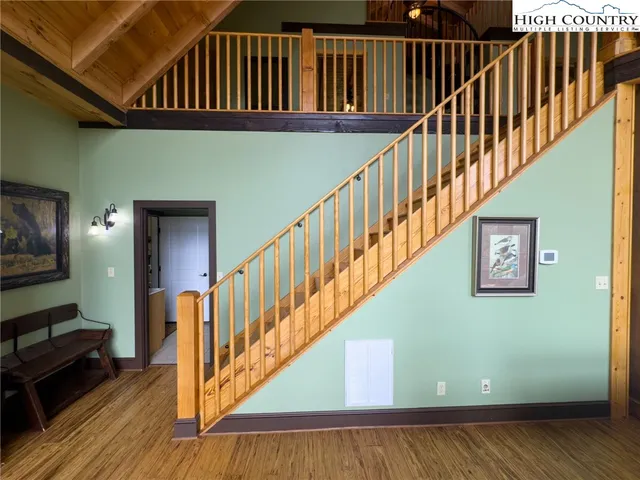 a view of entryway with wooden floor