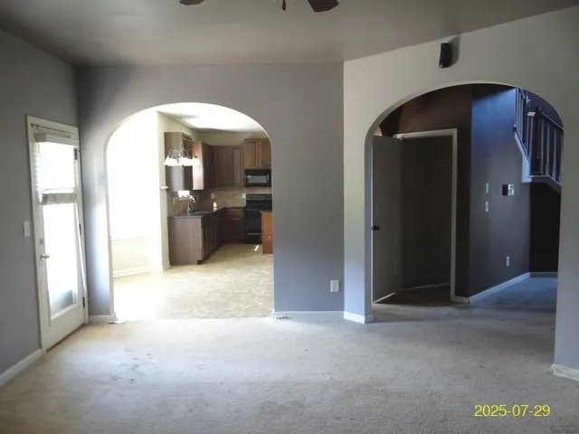 a view of gallery with windows