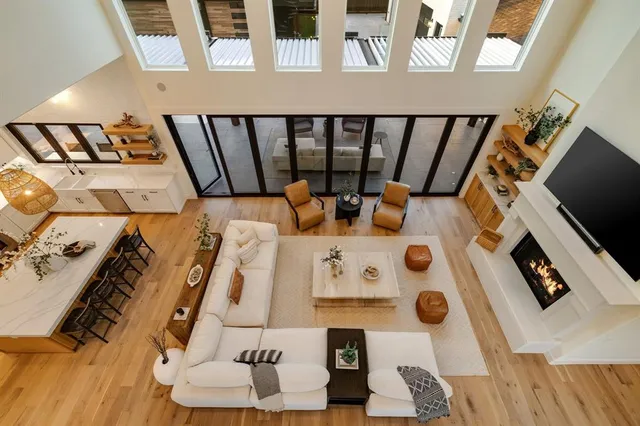 walk in closet with window and couch