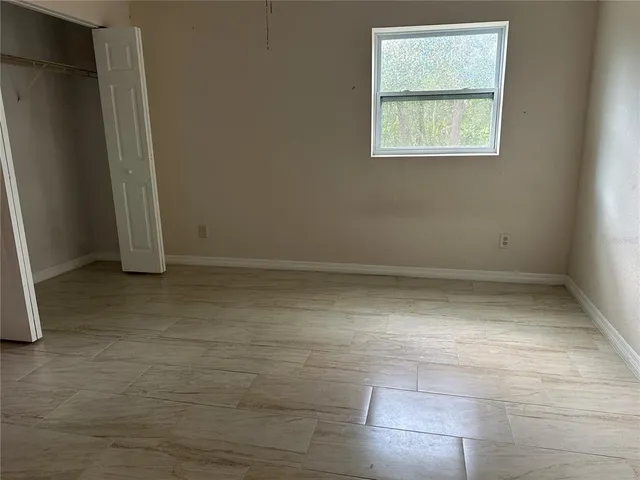 an empty room with a window