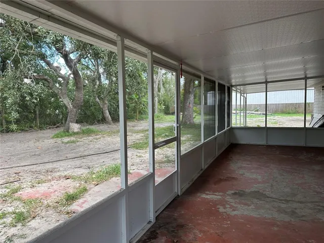 a view of a yard from a window