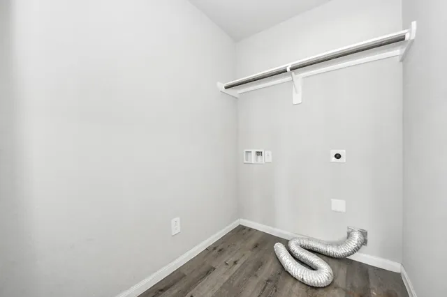 a view of small space with racks on the wall