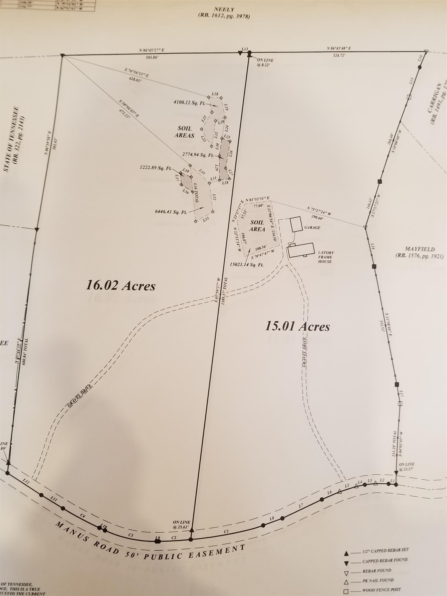 7941 Manus Road Murfreesboro, TN 37127 - Photo 30 of 30 Plat of land. Lot 1 is on right.