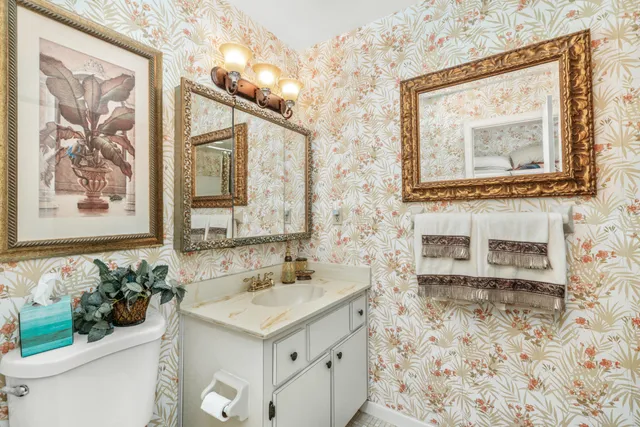 a bathroom with a shower curtain and a curtain