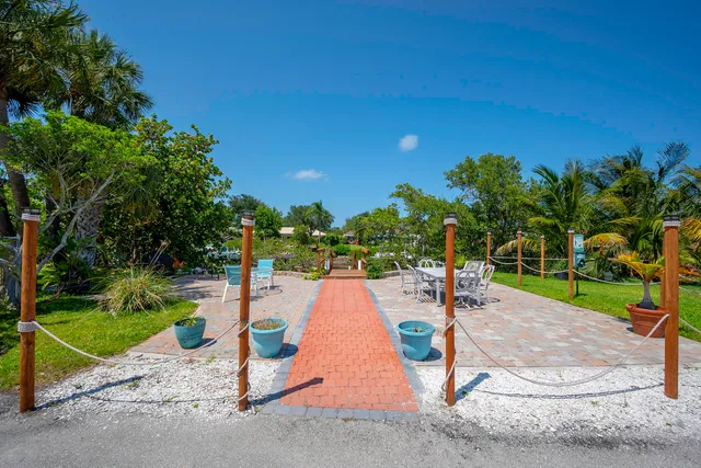 a view of a park with slides