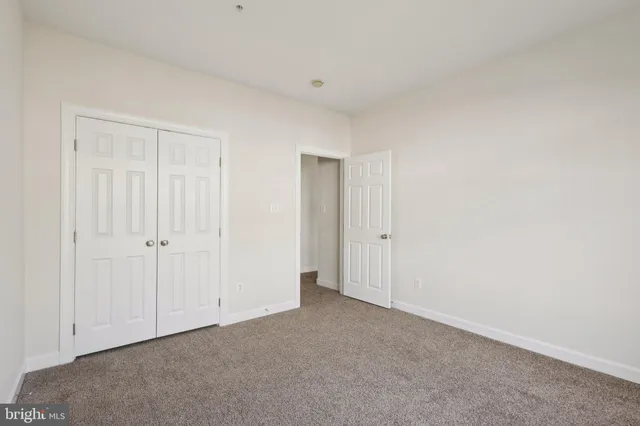 a bedroom with a large bed and a potted plant