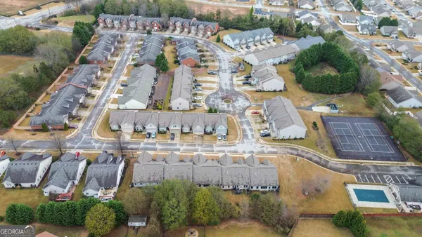 an aerial view of multiple house