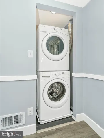 a view of a room with a window