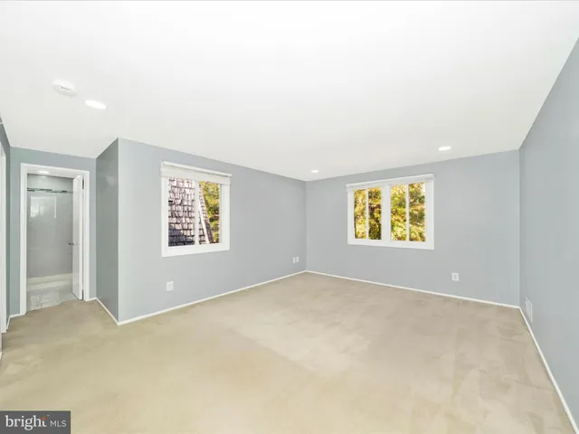 a front view of a building with a patio