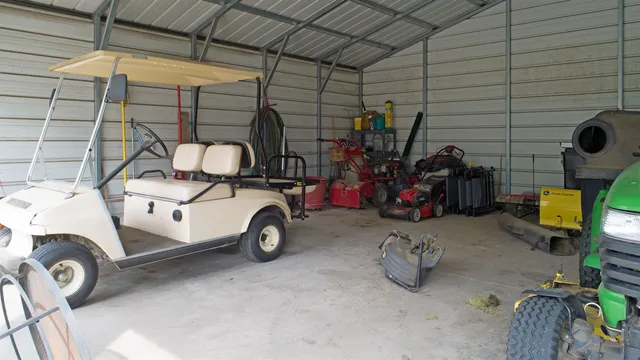 a view of parking garage with washing machine