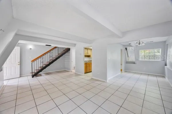 a view of an entryway with stairs