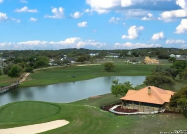 a view of a lake from a yard