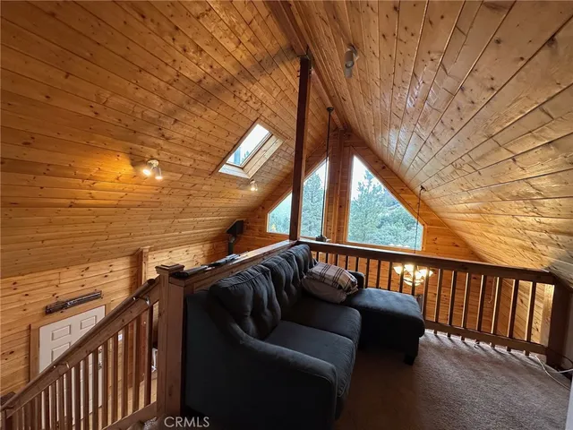 a balcony with furniture