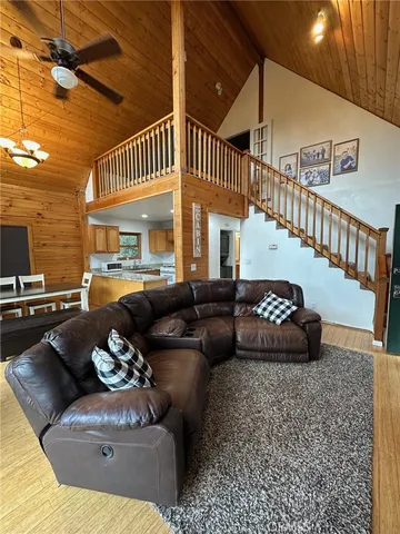 a living room with furniture