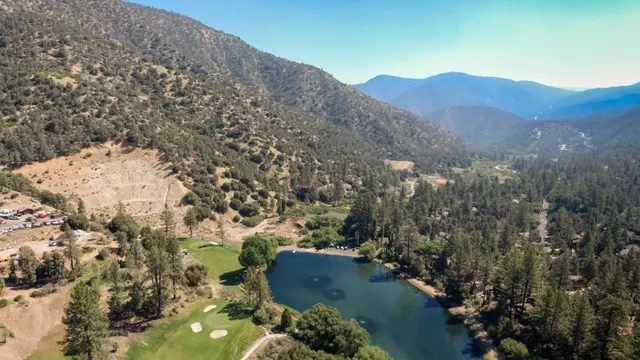 a view of a city with a mountain in the background