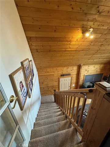 a view of stairs and an ocean view