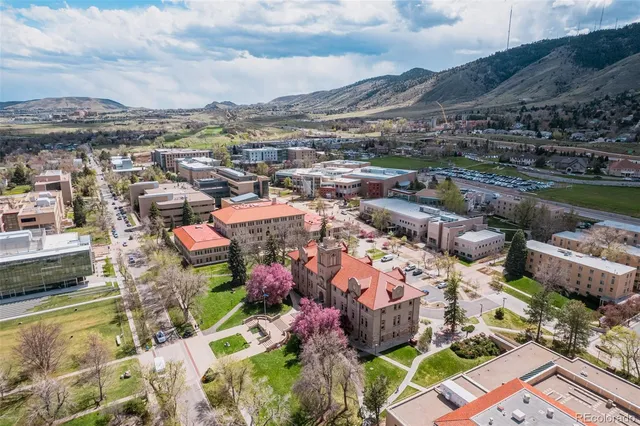 a view of city and mountain