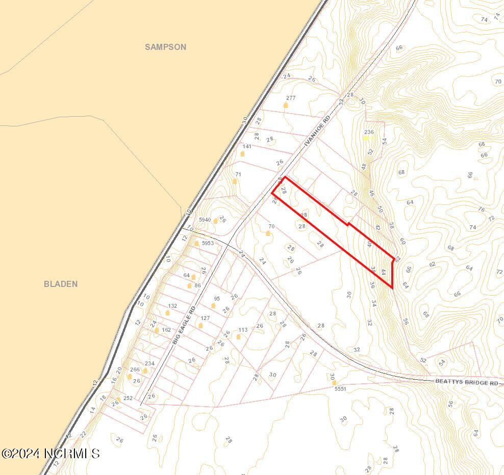 5.61-ac Ivanhoe Road Atkinson, NC 28421 - Photo 15 of 16 GIS Aerial of Contours & Topography