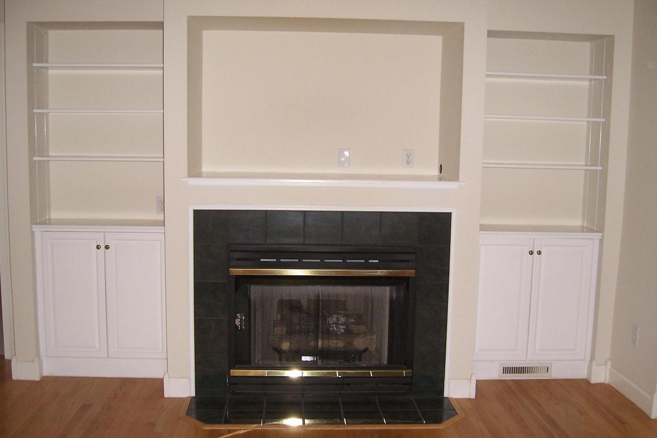 350 Woodbrook Road Moneta, VA 24121 - Photo 7 of 11 Bookshelves & gas fireplace