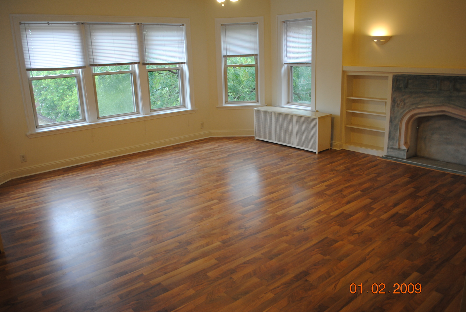 7635 South Yates Boulevard Chicago, IL 60649 - Photo 4 of 17 an empty room with wooden floor and windows