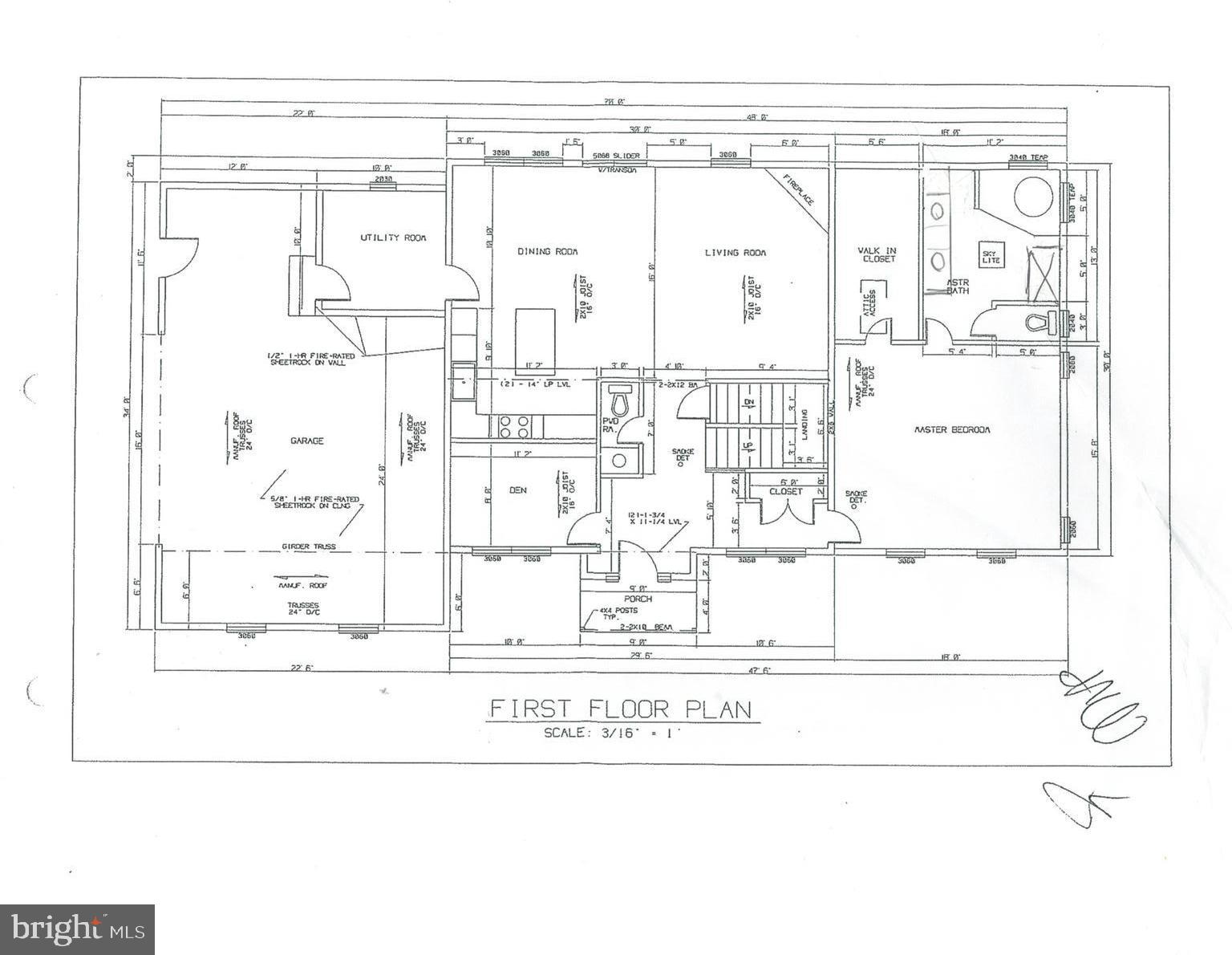198 3 Rivers Road Harwood, MD 20776 - Photo 40 of 41 Original Plans for First Floor