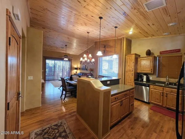 a kitchen with lots of counter top space