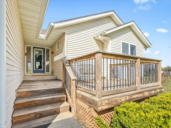 a front view of a house with a balcony