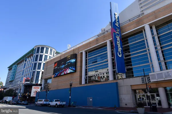 a view of a building from a balcony