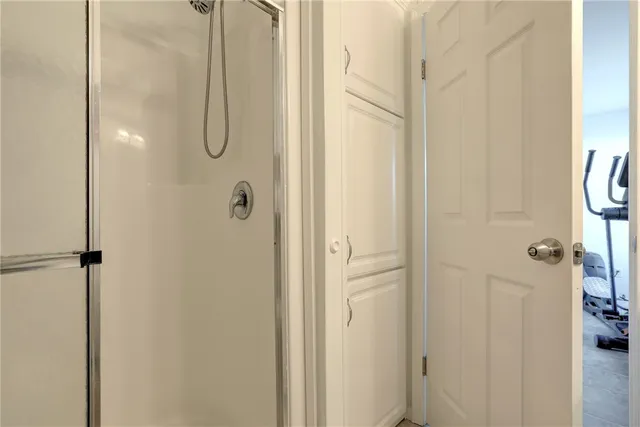 a bathroom with a shower