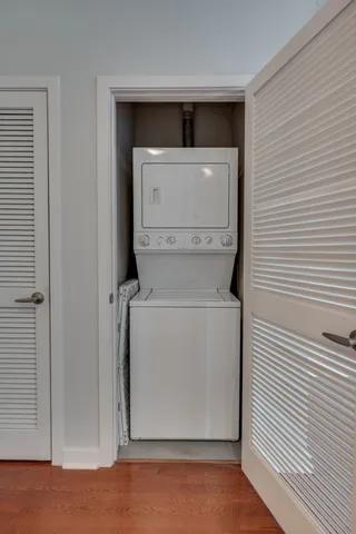 a swimming pool with seating space