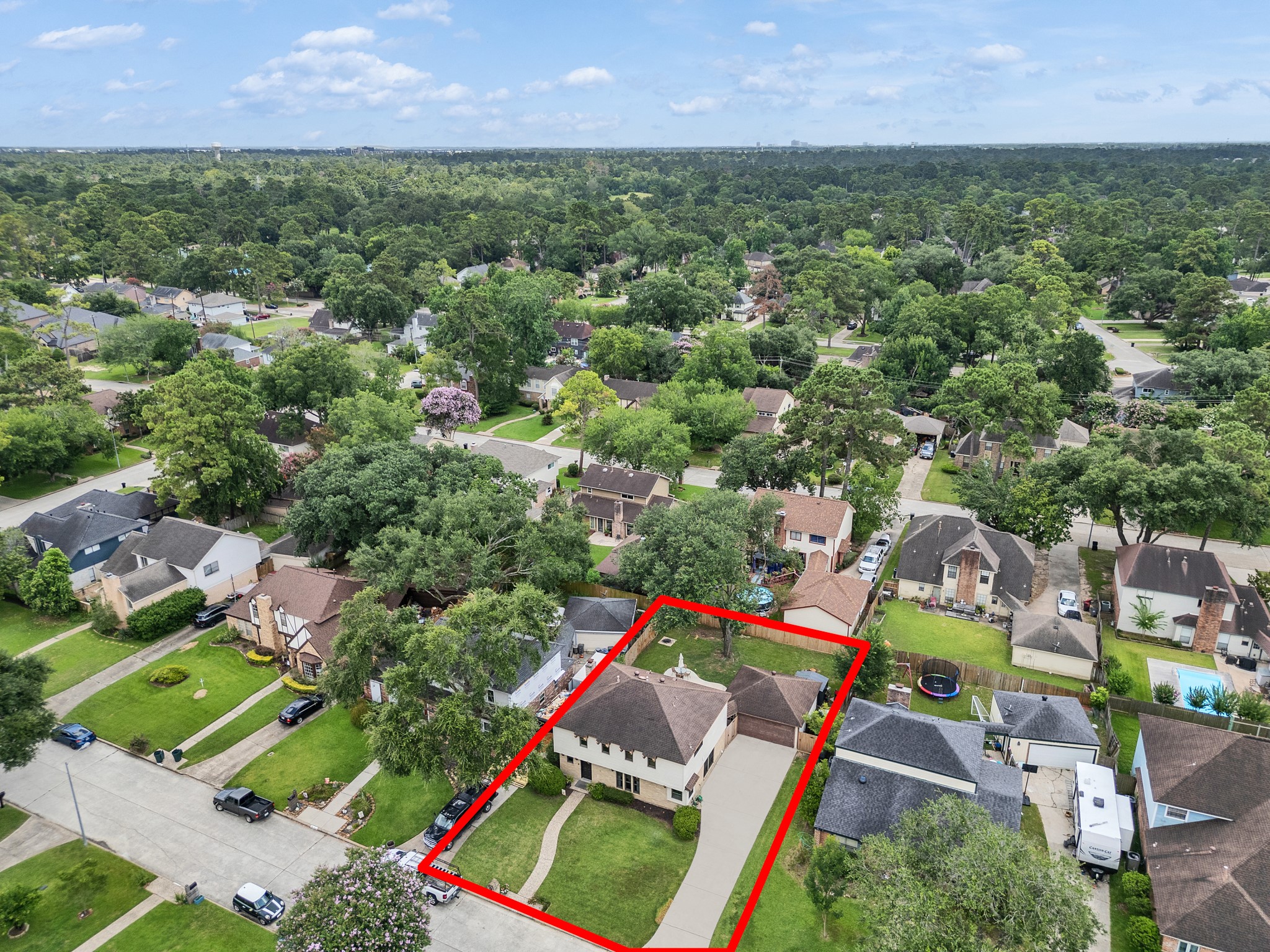 3819 Shipman Lane Spring, TX 77388 - Photo 35 of 36 Front exterior view captured by drone.
