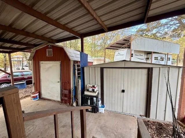 a view of a storage room