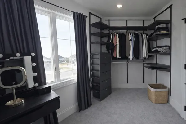 a living room with a window