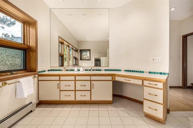 a view of a city with mountain