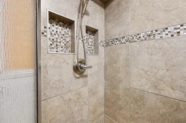 a bathroom with a shower