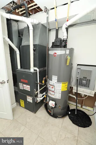 a close view of water heater room
