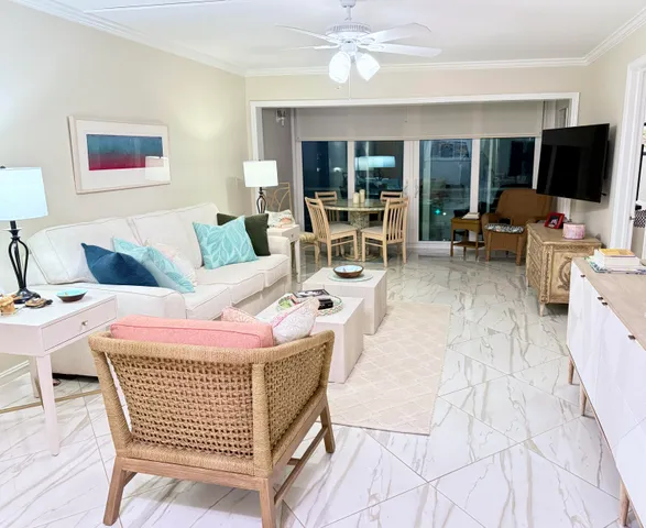 a living room with furniture