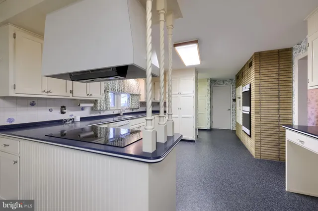 a view of empty room with wooden floor and fireplace