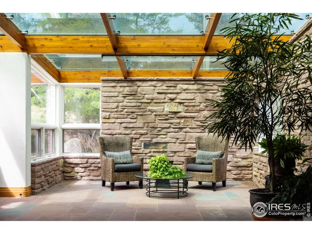 a view of an outdoor space with seating area