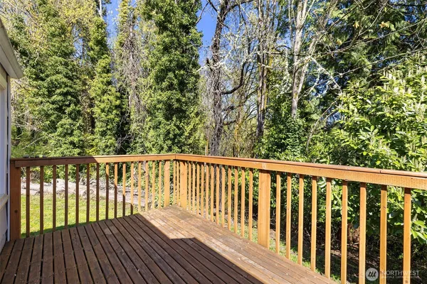 a view of a garden with an outdoor space