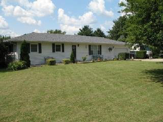 a front view of a house with patio